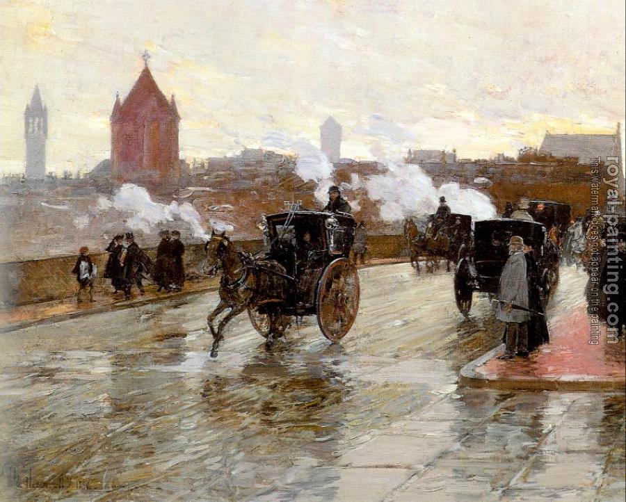 Childe Hassam : Clearing Sunset (Corner of Berkeley St and Columbus Ave)